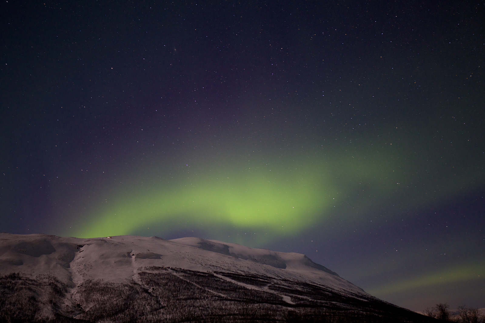 aurore boreale, montagne, Abisko, payages, Laponie, Suède