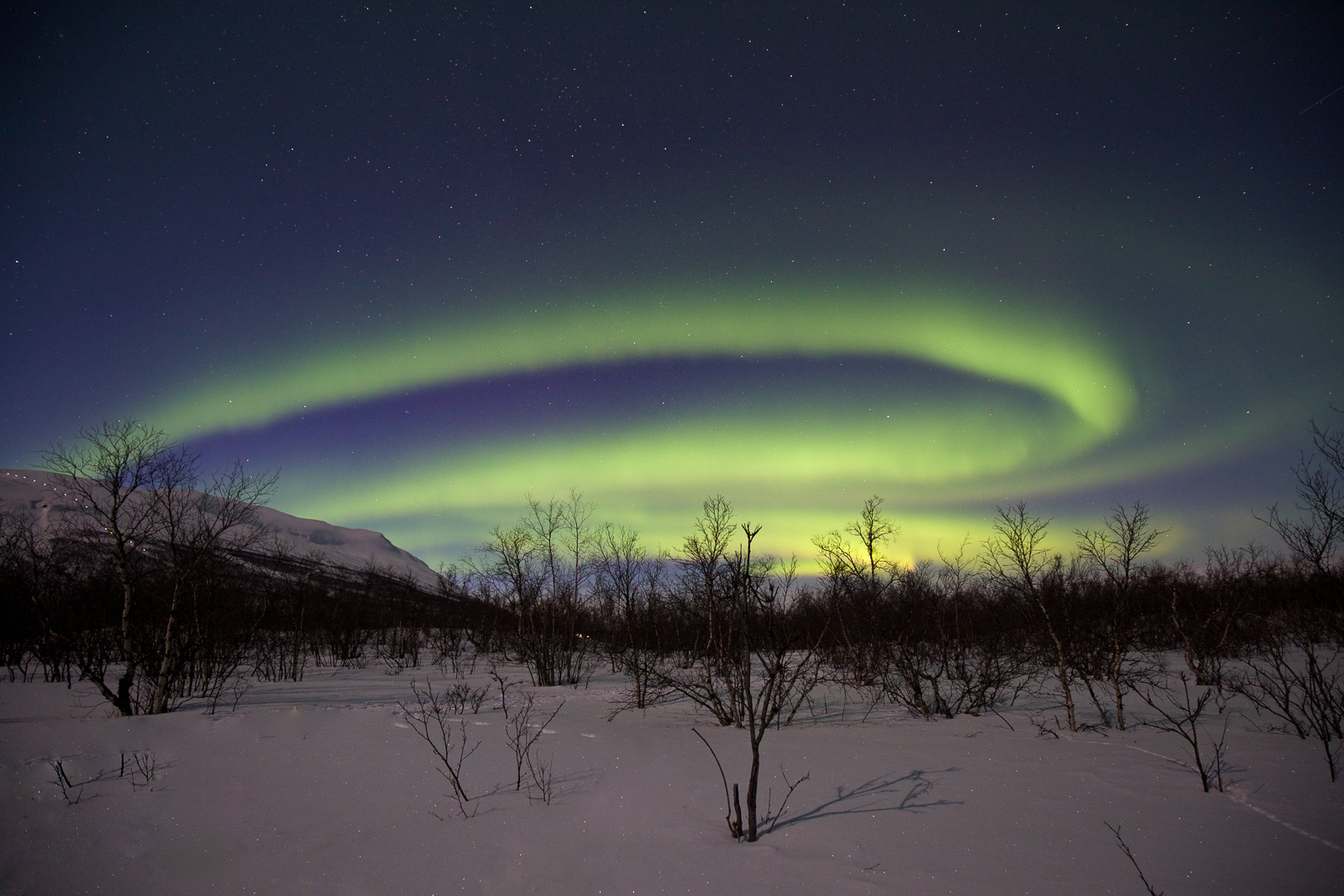 aurore boreale, Abisko, Laponie, Suède, paysages, montagnes