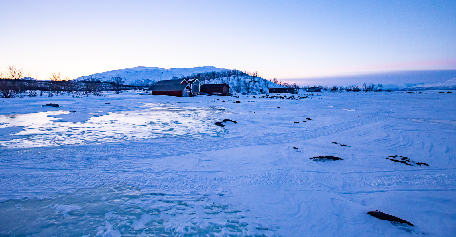 lac Torneträsk, paysages, glace, hiver, Laponie suédoise